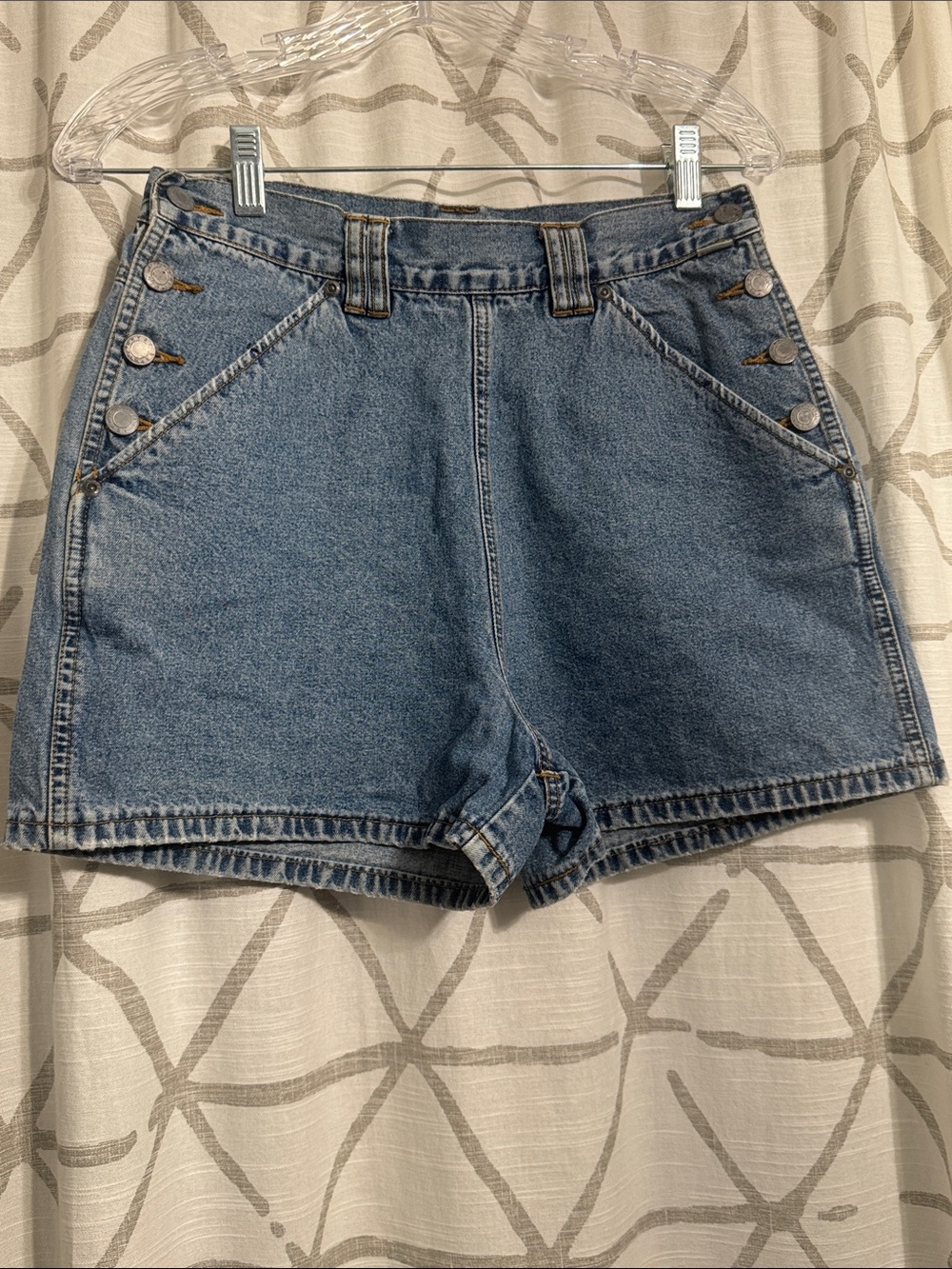 Vintage Esprit High-Waist Denim Shorts in Blue